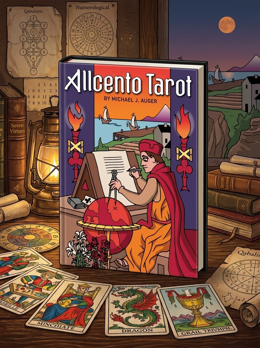 Allcento Tarot: Expanded Deck, 100 Tarot Cards with Whimsical Art and Black Painted Edges, Zodiac and Triumph Cards, 144-Page Illustrated Guidebook