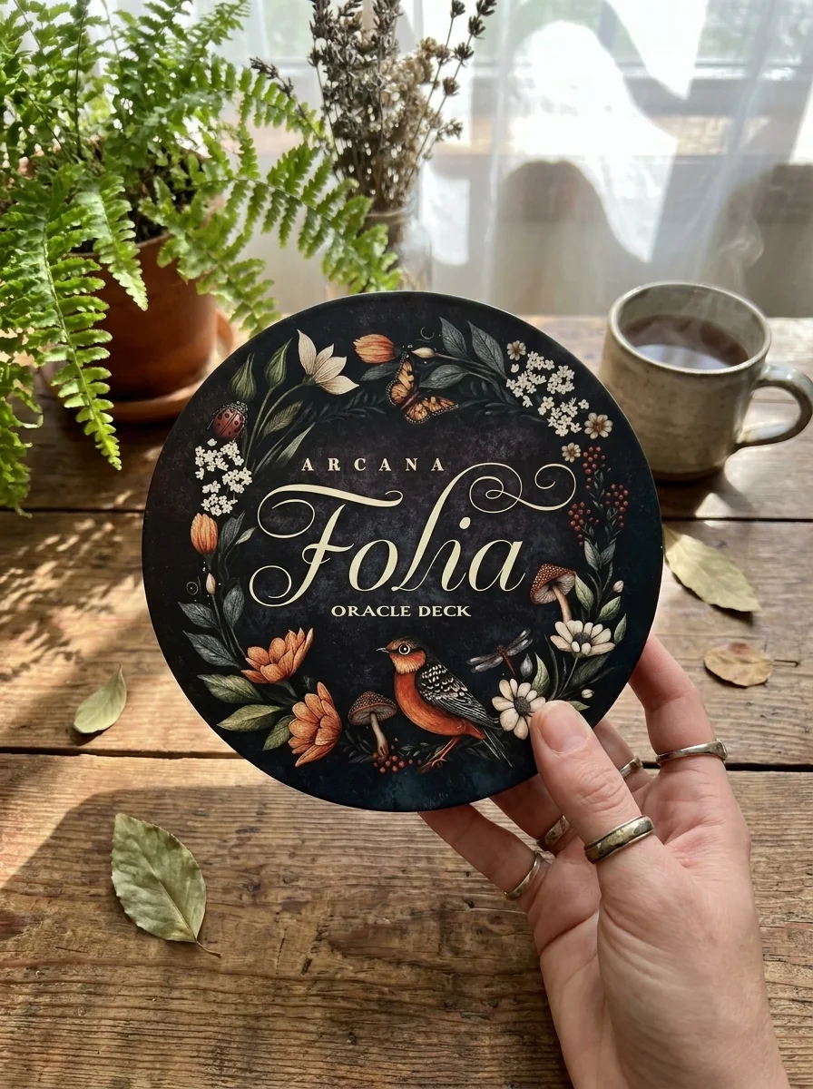 Arcana Folia Oracle Deck: 50-Card Round Deck, Nature-Inspired Artwork, Channel Plant Energy, Divination and Inspiration, Includes 72-Page Illustrated — photo 2