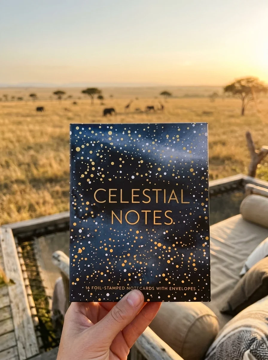 Celestial Notes: 16 Foil-Stamped Notecards with Envelopes (Celestial Star Stationery, Space and Galaxy Watercolor Blank Notecards) — photo 2