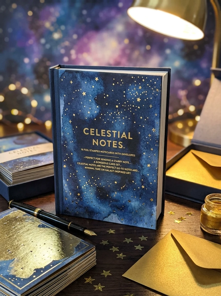 Celestial Notes: 16 Foil-Stamped Notecards with Envelopes (Celestial Star Stationery, Space and Galaxy Watercolor Blank Notecards) — Occult Philosophy
