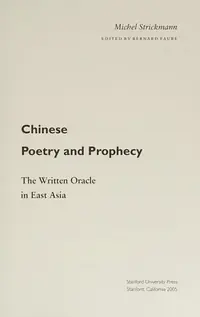 Chinese Poetry and Prophecy: The Written Oracle in East Asia - Ingram Academic Strickmann, Michel — photo 2