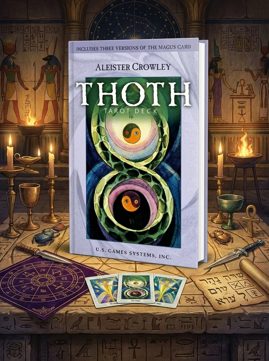 Crowley Thoth Tarot (Premier Edition - Small): Premier Edition with Small 78-Card Crowley Thoth Tarot Deck by Aleister Crowley, Painted by Lady Frieda by Crowley, Aleister