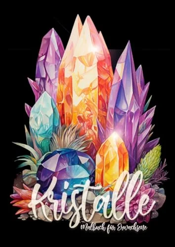 Crystals Coloring Book for Adults: Crystal Coloring Book for Adults New Age Mindfulness Coloring Book A4 60P