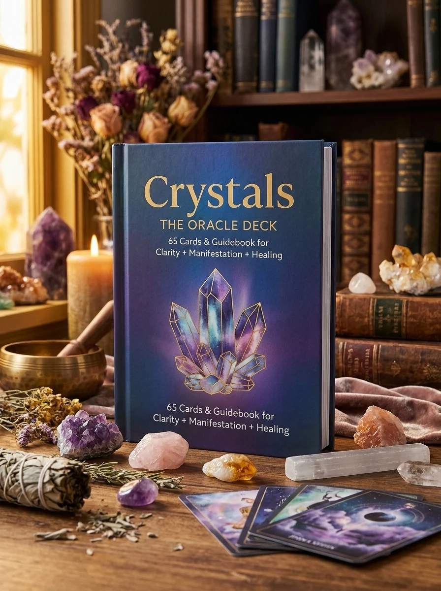 Crystals: The Oracle Deck: 65 Cards & Guidebook for Clarity + Manifestation + Healing by Van Doren, Yulia