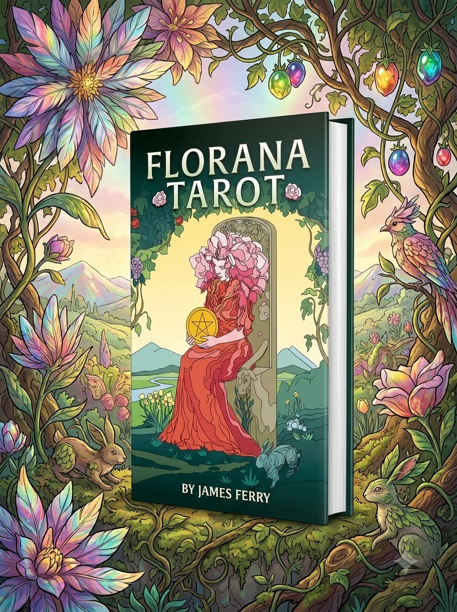 Florana Tarot: 78 Vibrant Tarot Cards, Colorful Stylized Artwork, Inspired by Flora and Fauna, 72-Page Guidebook of Card Meanings, Premium Tuck Box
