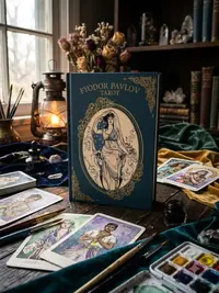 Fyodor Pavlov Tarot: Inclusive, Hand-Painted 78-Card Deck with Gold Gilt Edges & Linen Finish - Includes 172-Page Hardcover Guidebook — photo 1