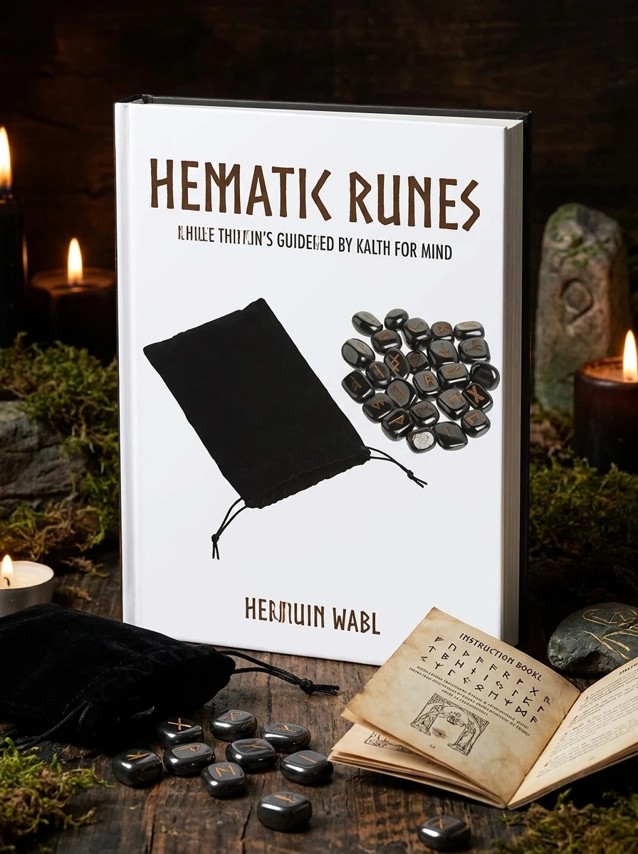 Hematite Natural Stone Runes Lo Scarabeo