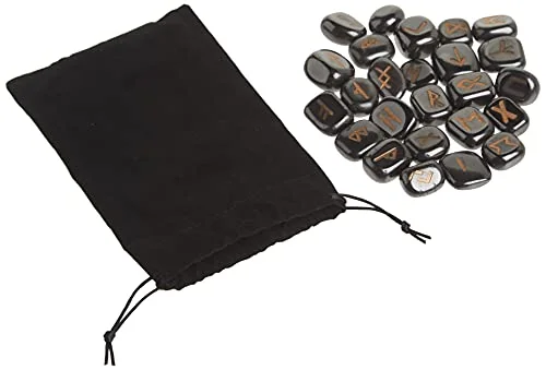 Hematite Natural Stone Runes Lo Scarabeo
