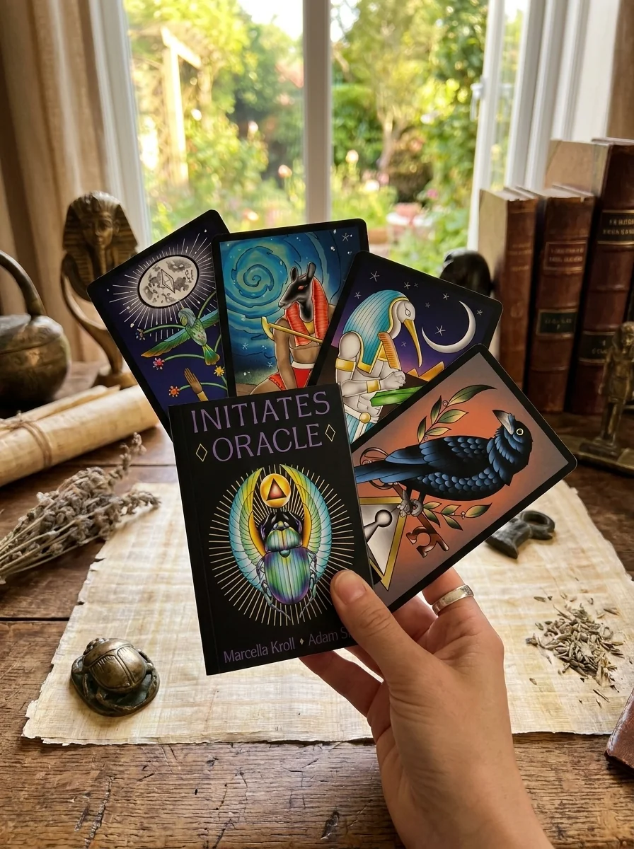 Initiates Oracle: Occult Hermetic- And Egyptian-Inspired Rituals for Profound Transformation (40 Full-Color Cards and 128-Page Guidebook) — photo 2