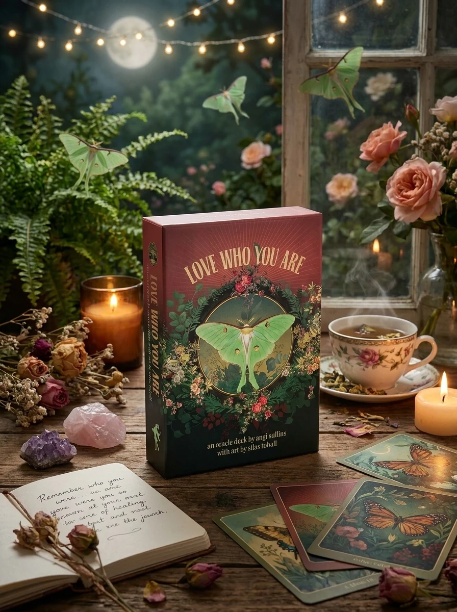 Love Who You Are Oracle: Deluxe Set of 44 Gilt-Edged Borderless Cards, Full-Color Illustrated 116-Page Guidebook, Includes Drawstring Organza Pouch, S