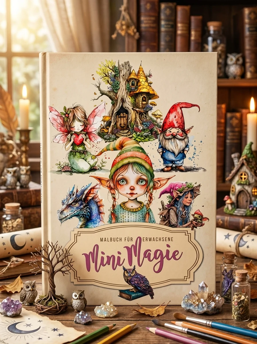 Mini Magics Coloring Book for Adults: Magic Coloring Book for Adults Magic Wizard Fairies Grayscale Coloring Book Clip-art Coloring