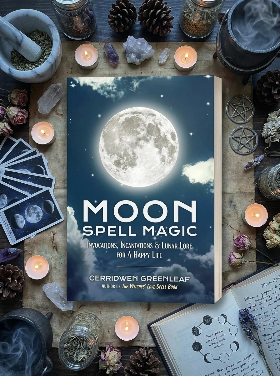 Moon Spell Magic: Invocations, Incantations & Lunar Lore for a Happy Life (Spell Book, Beginners Witch, Moon Spells, Wicca, Witchcraft, - Two Rivers Greenleaf, Cerridwen