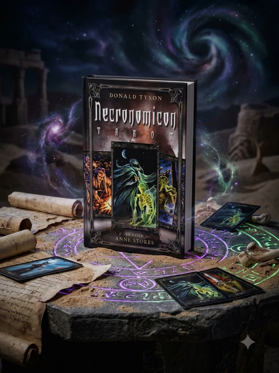 Necronomicon Tarot [With BookWith Tarot CardsWith Black Organdy Bag] Stokes, Anne