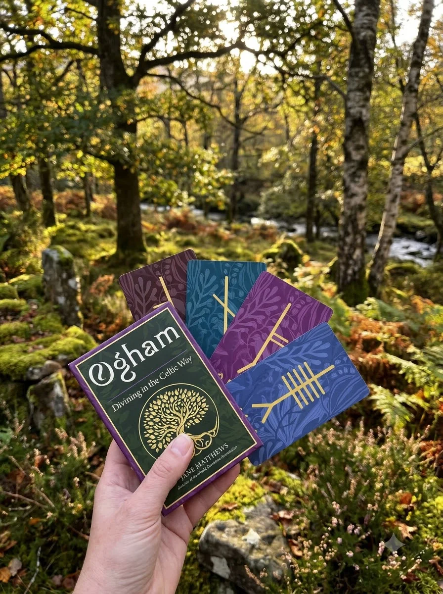 Ogham: Divining in the Celtic Way (25-Card Deck and 192-Page Guidebook) — photo 2
