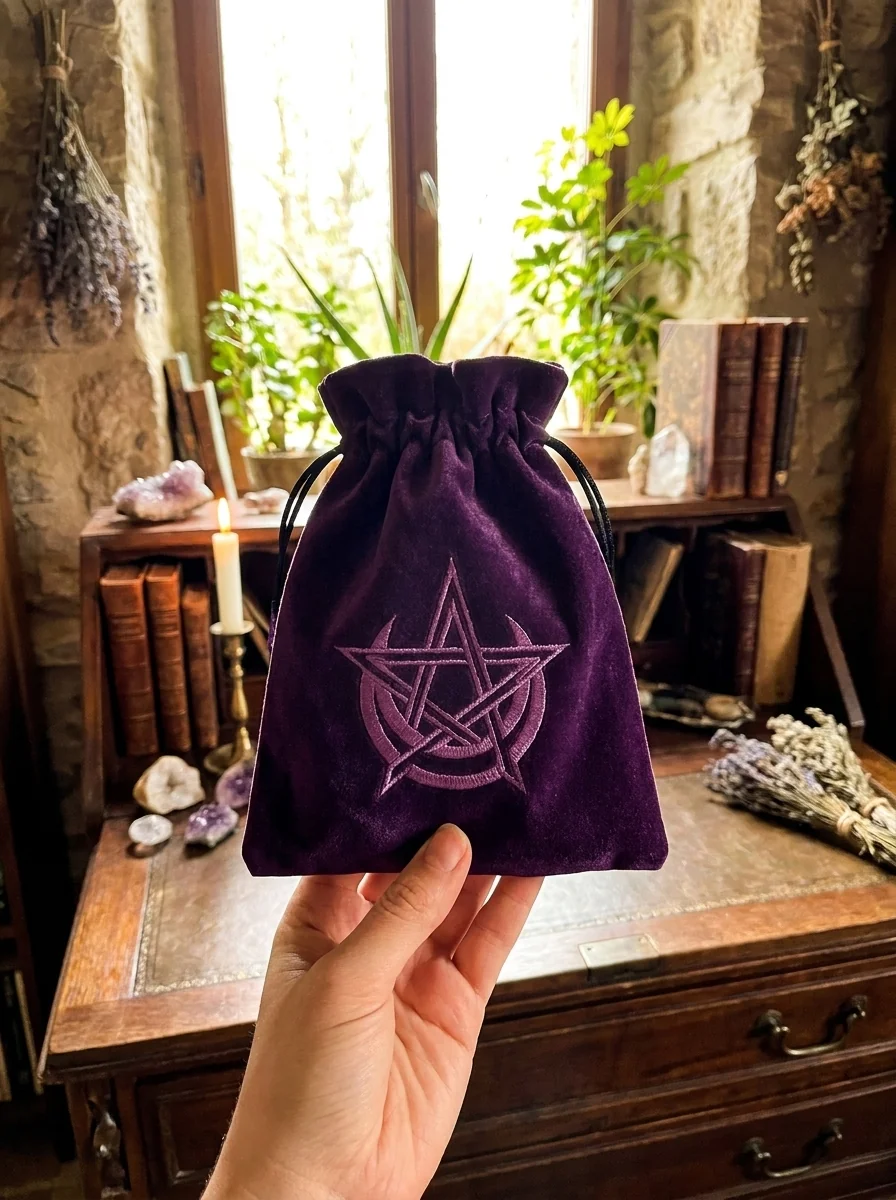 Pagan Moon Velvet Tarot Bag Lo Scarabeo — photo 2