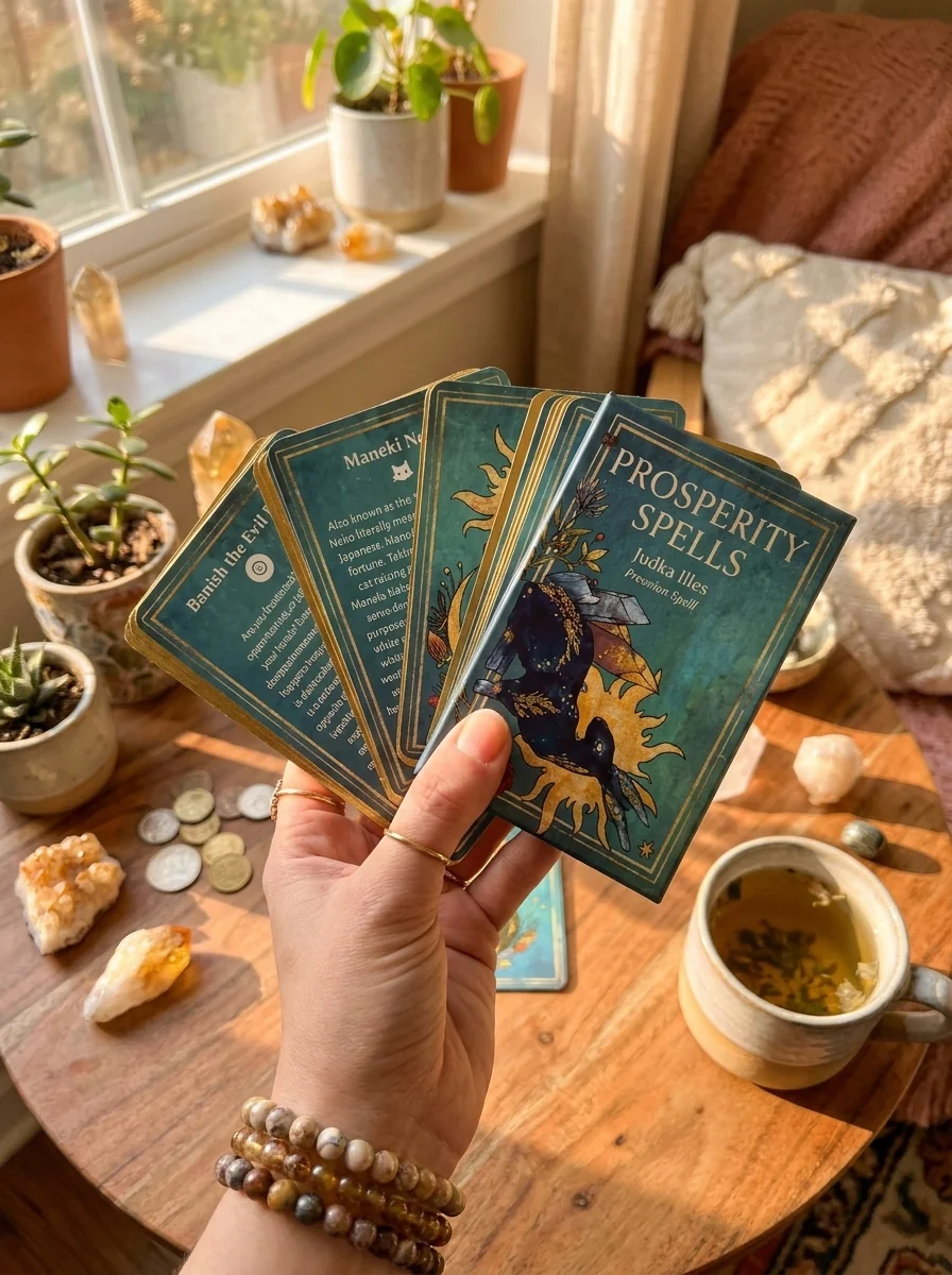 Prosperity Spells: Magic to Attract Wealth, Good Fortune, and Luck (36 Full-Color, Gilt-Edged Cards) — photo 2