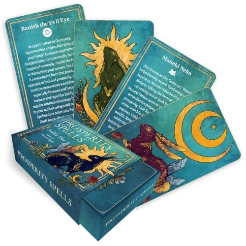 Prosperity Spells: Magic to Attract Wealth, Good Fortune, and Luck (36 Full-Color, Gilt-Edged Cards)