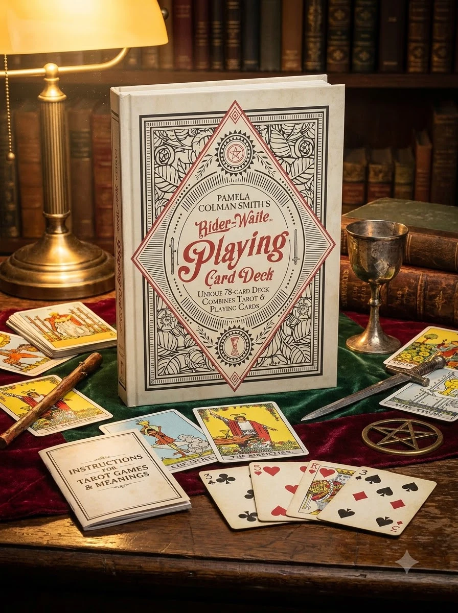 Rider Waite Playing Card Deck: 78-Card Poker Deck, Illustrated with Pamela Colman Smith Rider-Waite Tarot Images, Combines Tarot and Playing Cards, In