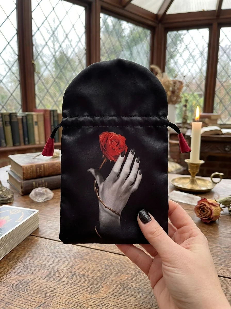 Rose in Hand Satin Tarot Bag — photo 2