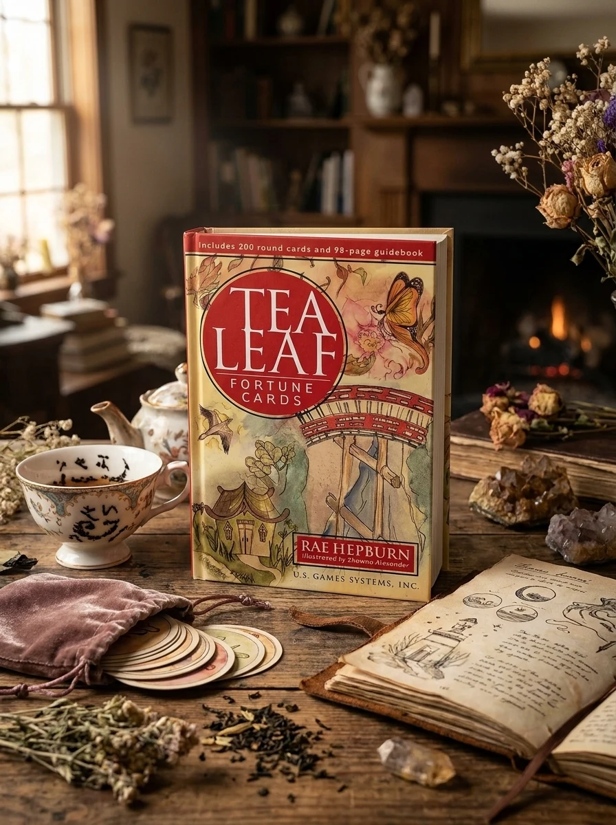 Tea Leaf Fortune Cards: 200 Round Divination Cards, 98-Page Illustrated Guidebook for Reading Tea Leaves (Tasseomancy), Ancient Fortunetelling Method
