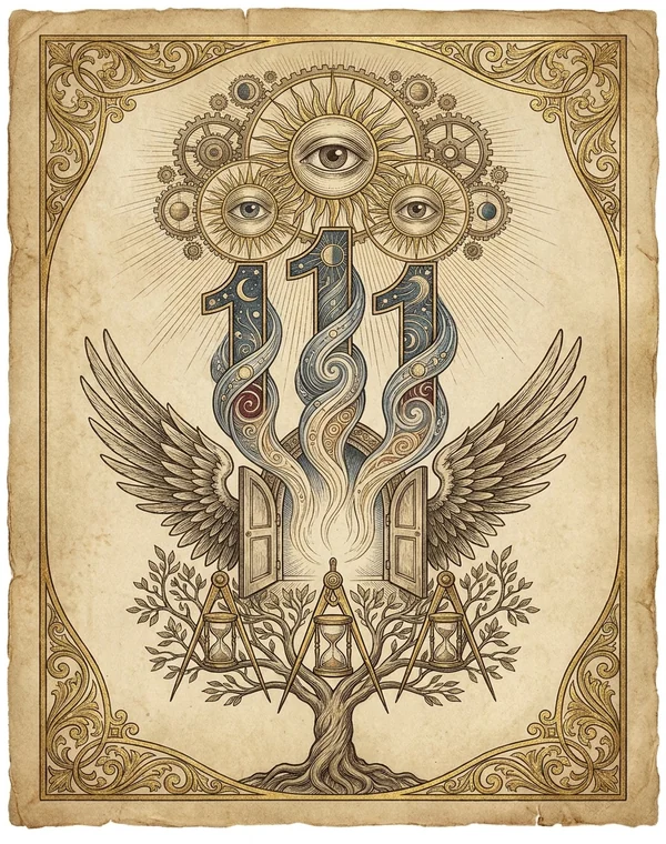 111 Angel Number esoteric meaning illustration