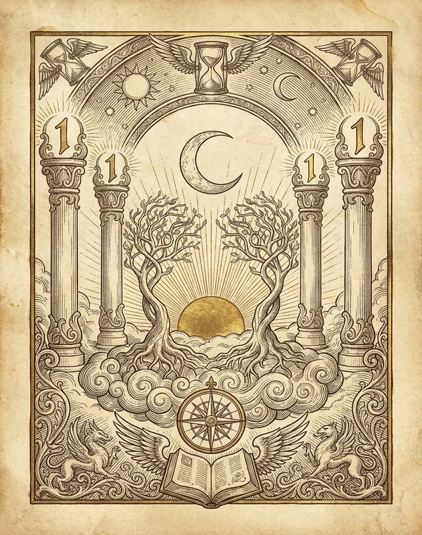 1111 Angel Number esoteric meaning illustration