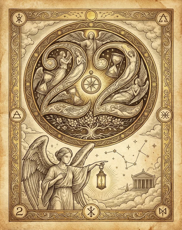 22 Angel Number esoteric meaning illustration