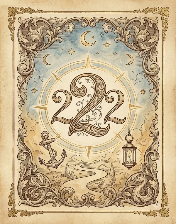 222 Angel Number esoteric meaning illustration