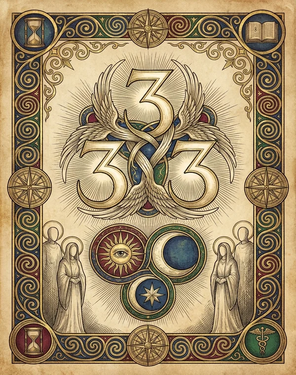 333 Angel Number esoteric meaning illustration