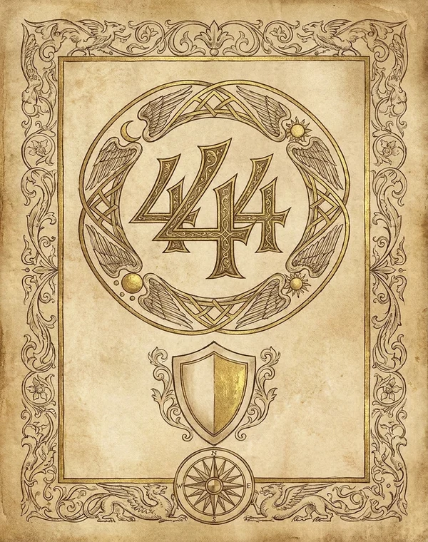 444 Angel Number esoteric meaning illustration