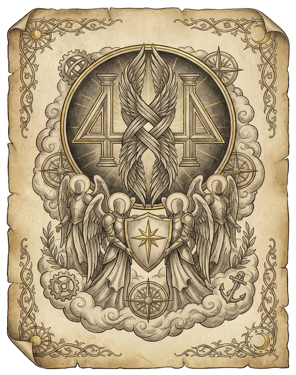 4444 Angel Number esoteric meaning illustration