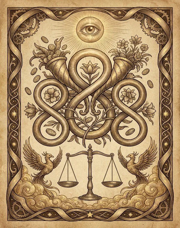 888 Angel Number esoteric meaning illustration