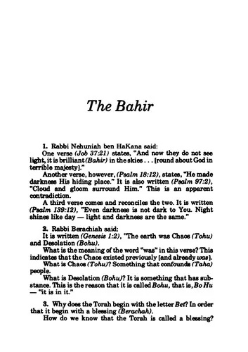 The Bahir (Revised)
