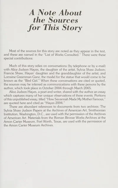 The "Bird Girl": The Story of a Sculpture by Sylvia Shaw Judson — dewey-pub:Schiffer
