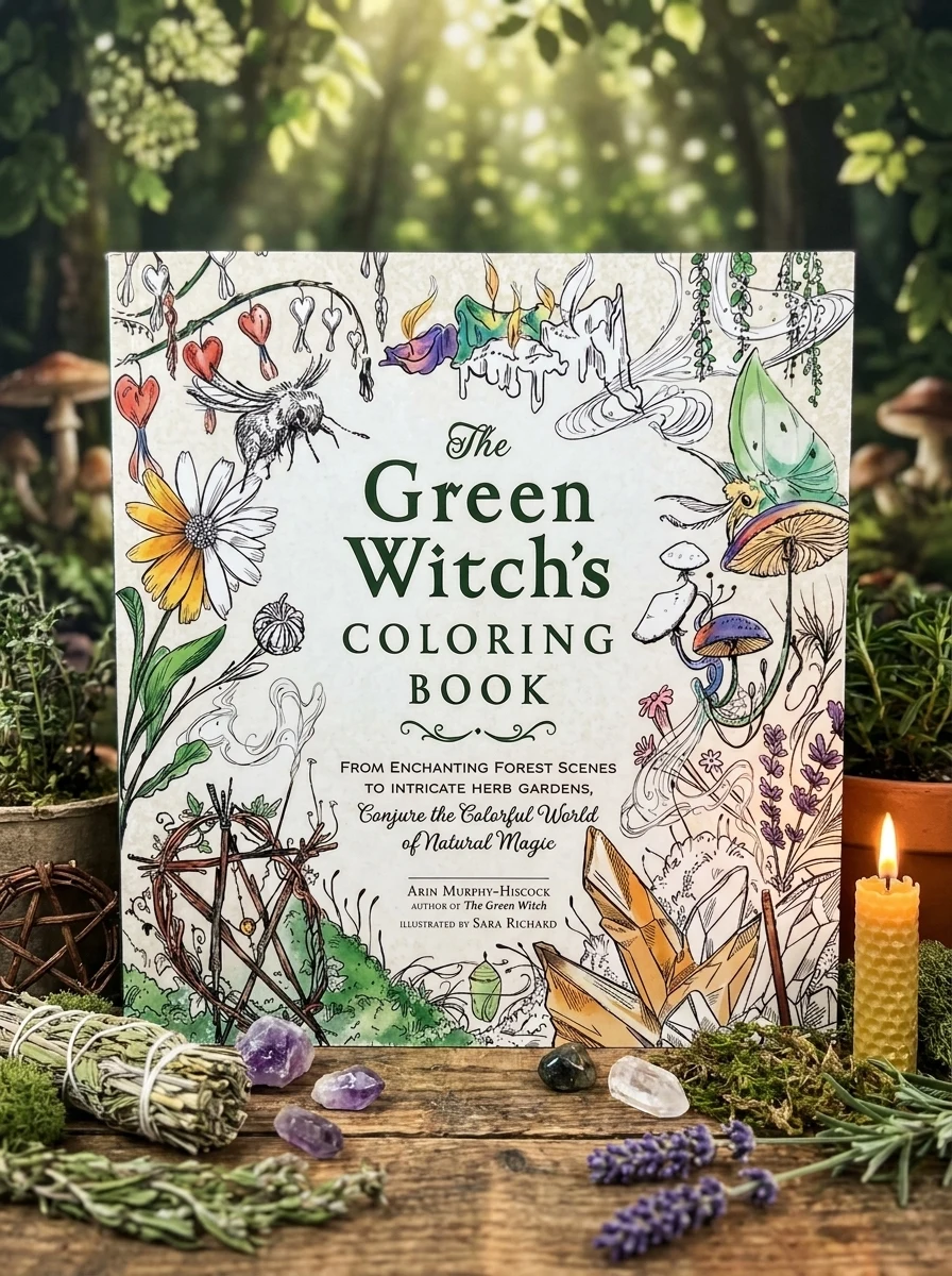 The Green Witch's Coloring Book: From Enchanting Forest Scenes to Intricate Herb Gardens, Conjure the Colorful World of Natural Magic