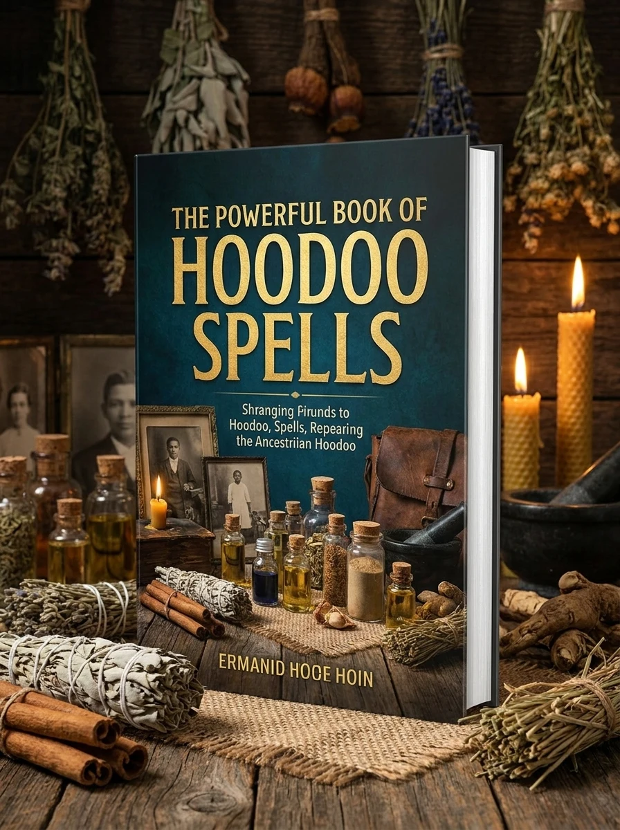 The Powerful Book of Hoodoo Spells: A Witch's Guide to Conjuring, Protection, Cleansing, Justice, Love, and Success - Using Rootwork, Herbs, Candles, Oils