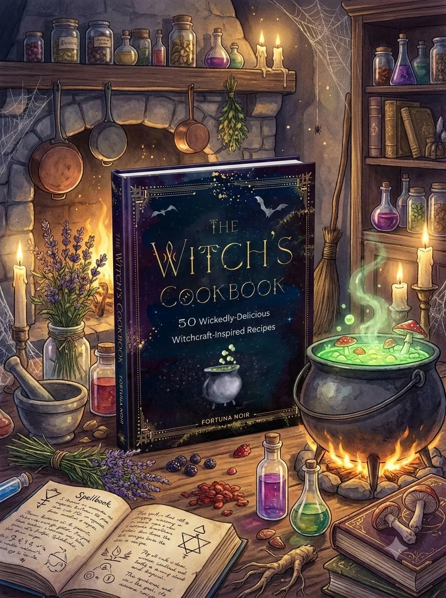 The Witch's Cookbook: 50 Wickedly Delicious Witchcraft-Inspired Recipes by Noir, Fortuna