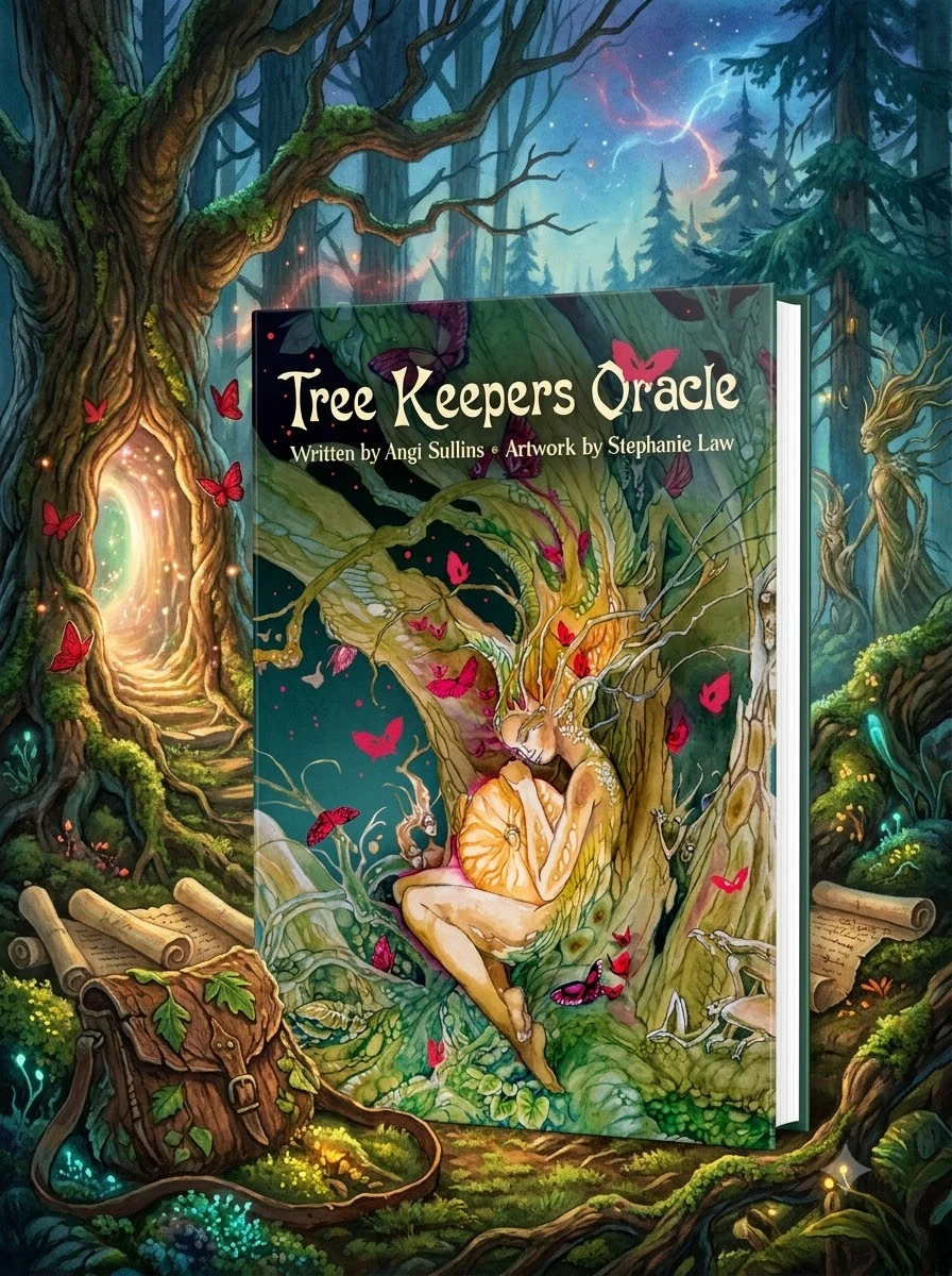 Tree Keepers Oracle: 44 Gold Gilt-Edged Cards, Intricate Nature-Themed Artwork by Stephanie Law, 108-Page Full-Color Guidebook, Druids, Faery-Realm, P