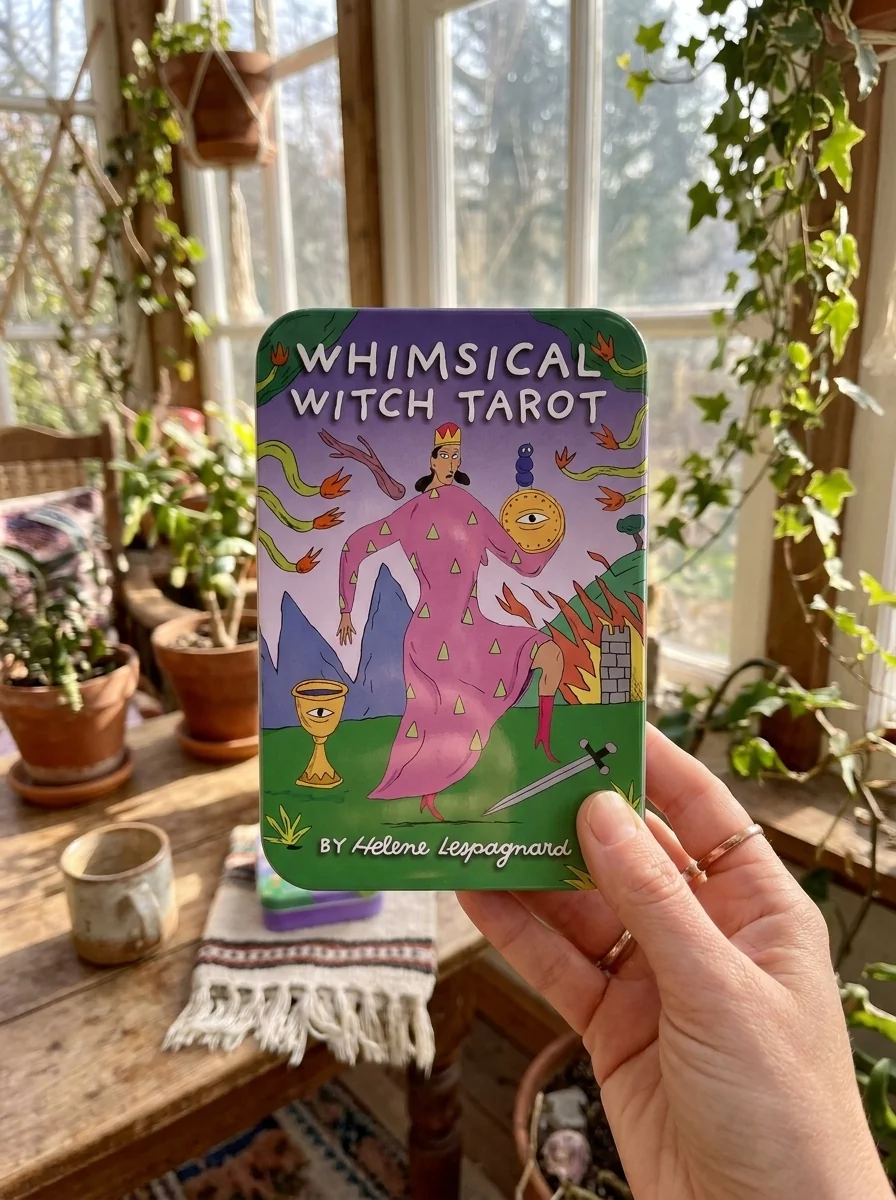 Whimsical Witch Tarot in a Tin: Colorful 78-Card Tarot Deck in a Charming Keepsake Tin, Vibrant Comic Book Style Art, Fun for All Ages, Includes Bookl — photo 2